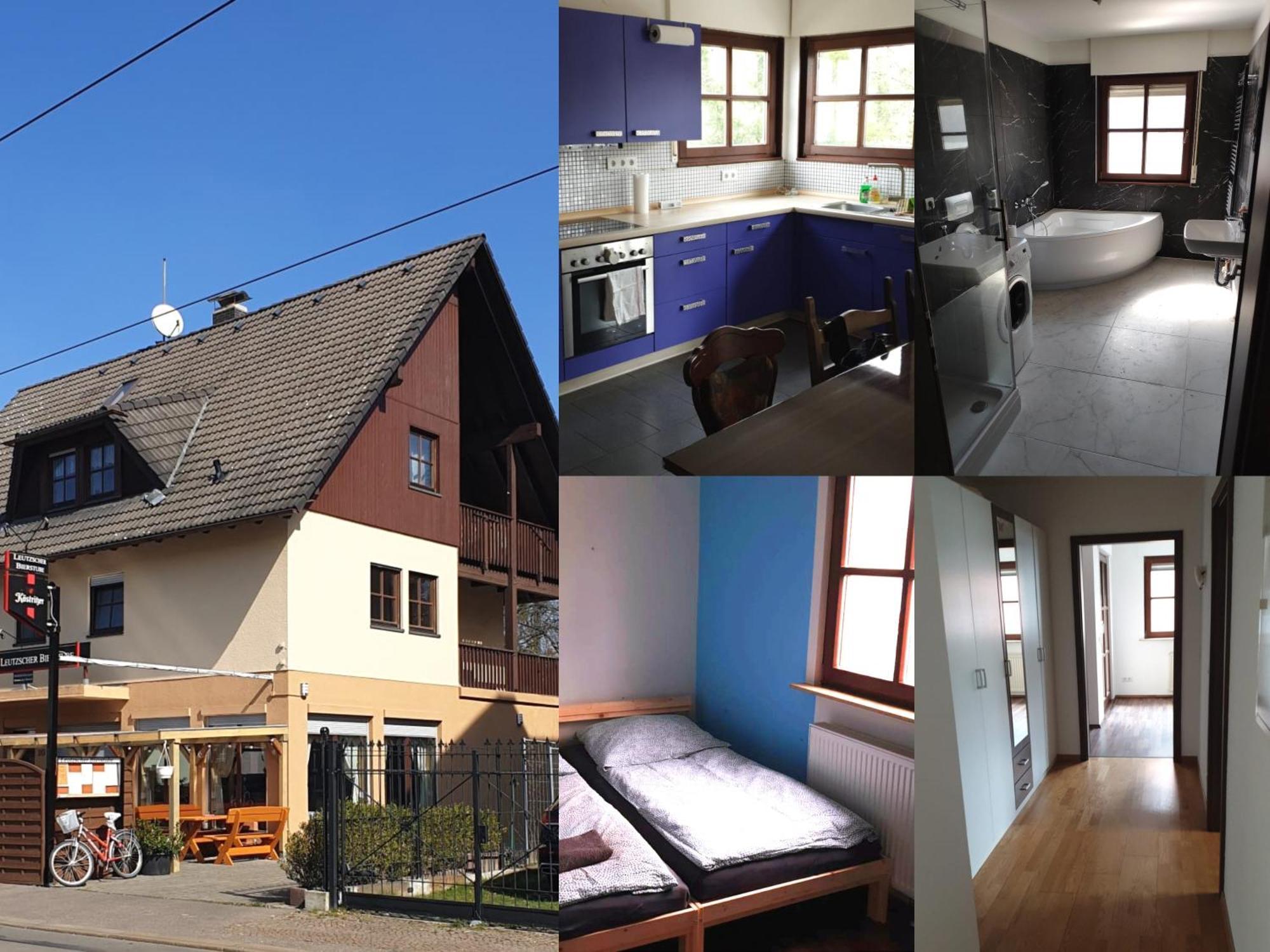 Ferienwohnung mit 123qm für 8 Personen mit sehr großem Garten, einfache Innen-Ausstattung Leipzig Exterior foto